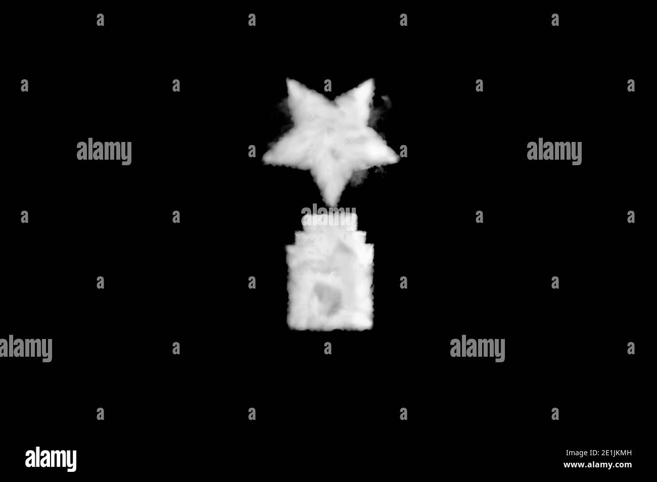 Star award nuvola forma su sfondo nero. Perfetto per la composizione Foto Stock