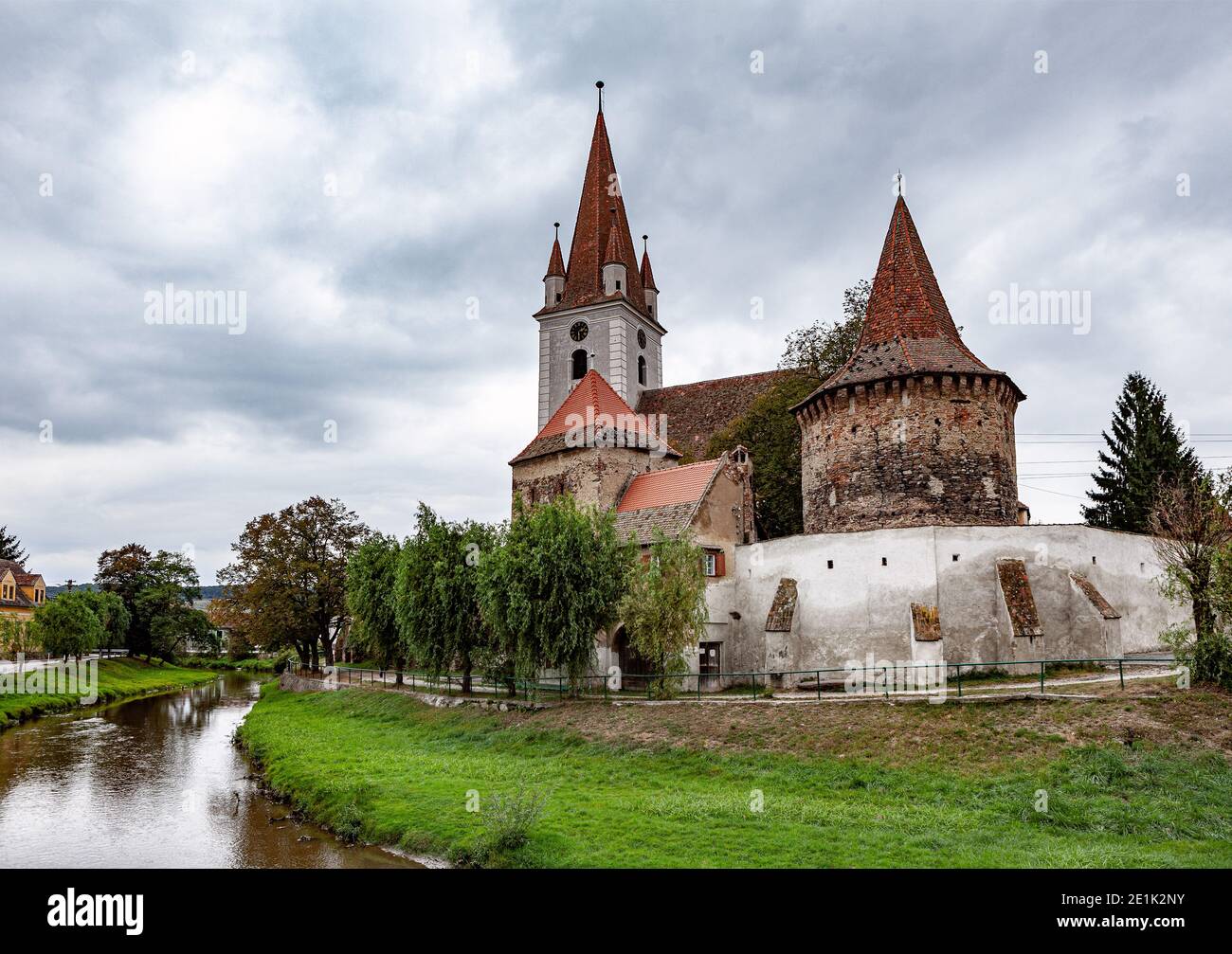 Chiesa fortificata in Transilvania Foto Stock