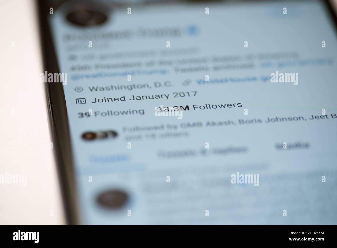 Presidente Trump POTUS twitter followers Foto Stock