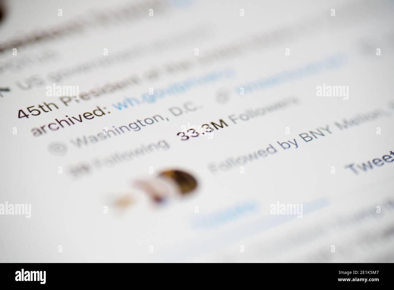 Presidente Trump POTUS twitter followers Foto Stock