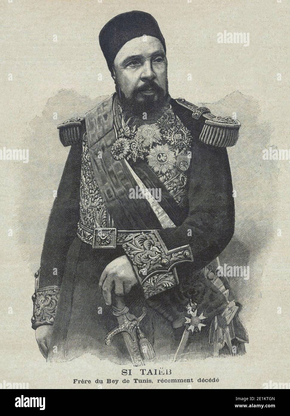 Si Taieb. Fratello del Bey di Tunisi (Ali III ibn al-Husayn). 1890 s. Foto Stock