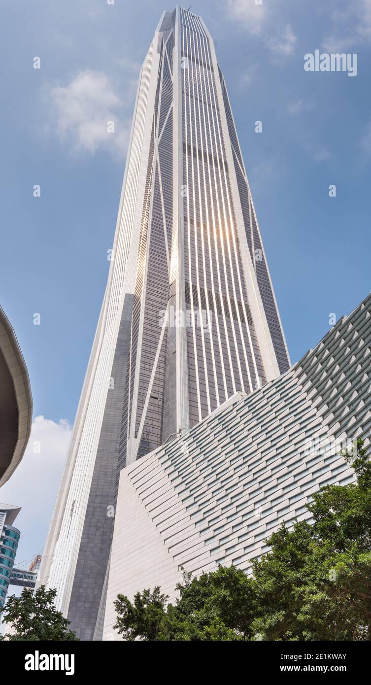 Shenzhen Ping An International Finance Center, l'edificio più alto di Shenzhen, e il secondo edificio più alto della Cina. Foto Stock