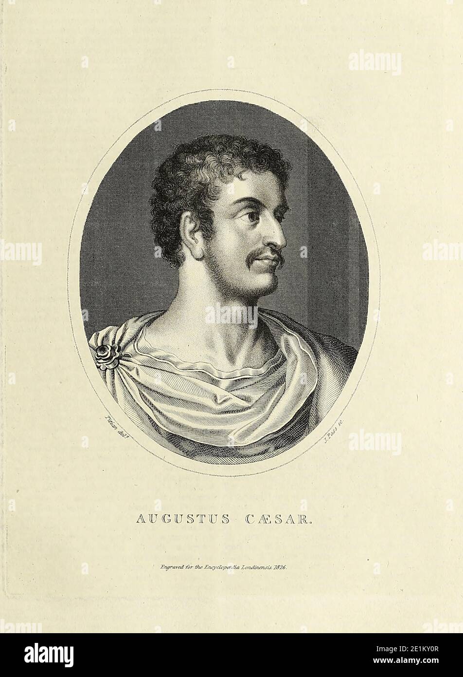 Cesare Augusto (23 settembre 63 a.C. – 19 agosto 14 d.C.) è stato il primo imperatore romano, regnante dal 27 a.C. fino alla sua morte nel 14 d.C. Il suo status di fondatore del Principato Romano (la prima fase dell'Impero Romano) ha consolidato un'eredità duratura come uno dei leader più efficaci e controversi della storia umana. Il regno di Augusto iniziò un'epoca di relativa pace conosciuta come Pax Romana. Il mondo romano era ampiamente libero da conflitti su larga scala per più di due secoli, nonostante le continue guerre di espansione imperiale alle frontiere dell'Impero e il kno della guerra civile durato un anno Foto Stock