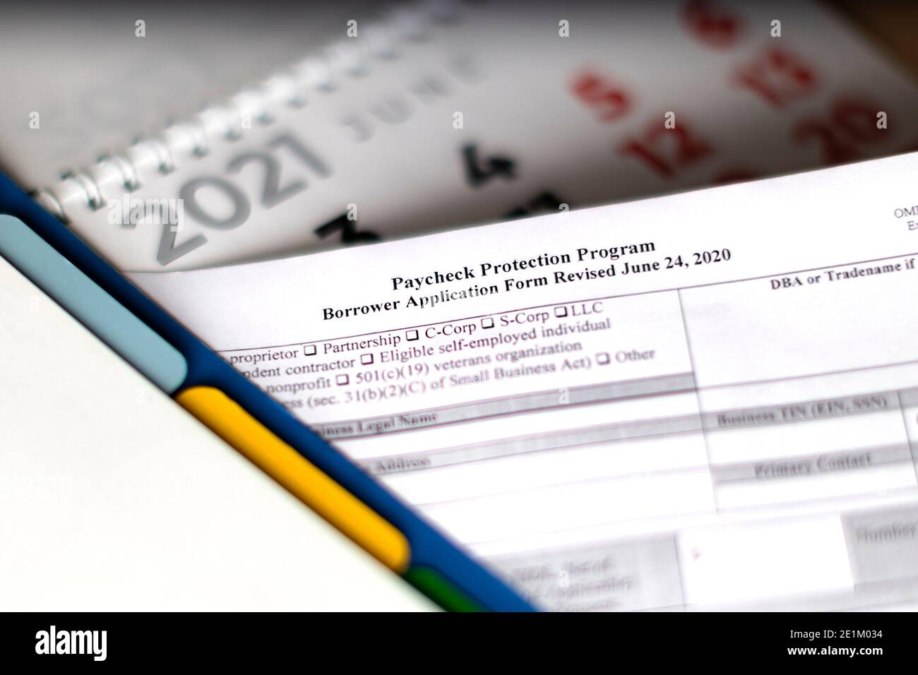 profondità di campo limitata foto. fuoco selettivo foto del programma di protezione paycheck modulo di richiesta mutuatario. programma di protezione paycheck nuovo round. Foto Stock