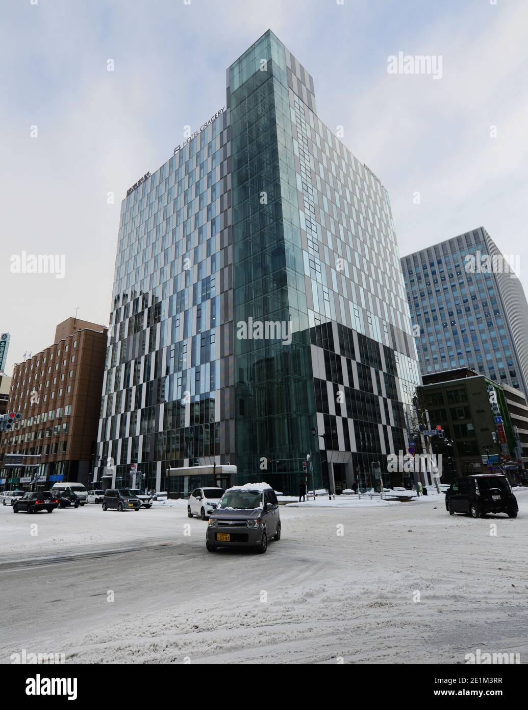 Edifici moderni nel centro di Sapporo. Foto Stock