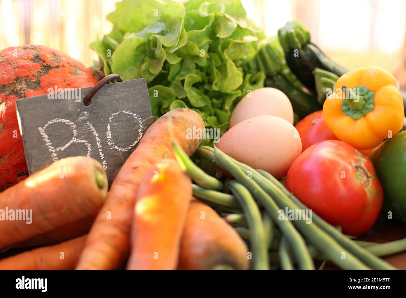 Verdure francesi biologiche Foto Stock