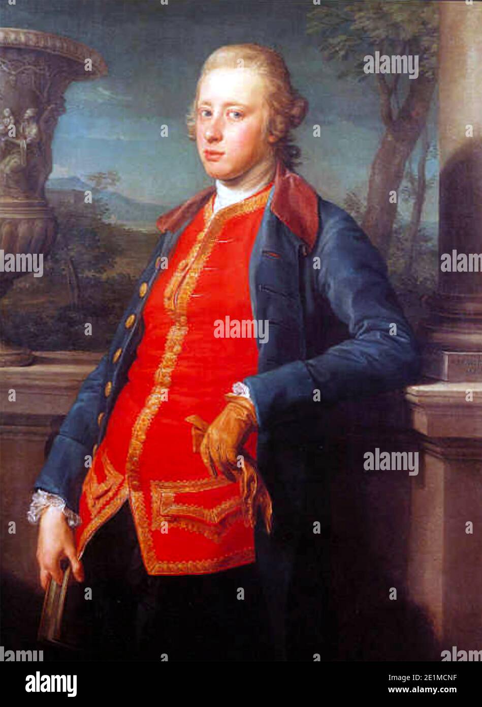 WILLIAM CABENDISH, 5 a causa del Devonshire (1748-1811) aristocratico e politico britannico, marito di Georgiana, Duchessa del Devonshire, dipinto da Pompeo Batoni nel 1768 Foto Stock