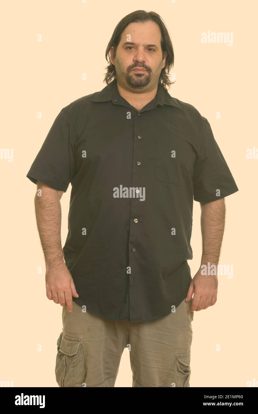 Uomo caucasico grasso Foto Stock