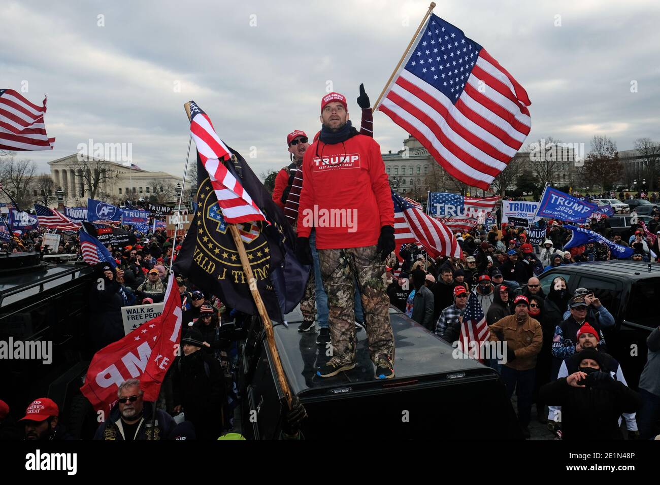 I sostenitori del presidente Trump assestano il Campidoglio degli Stati Uniti a Washington, D.C. Foto Stock