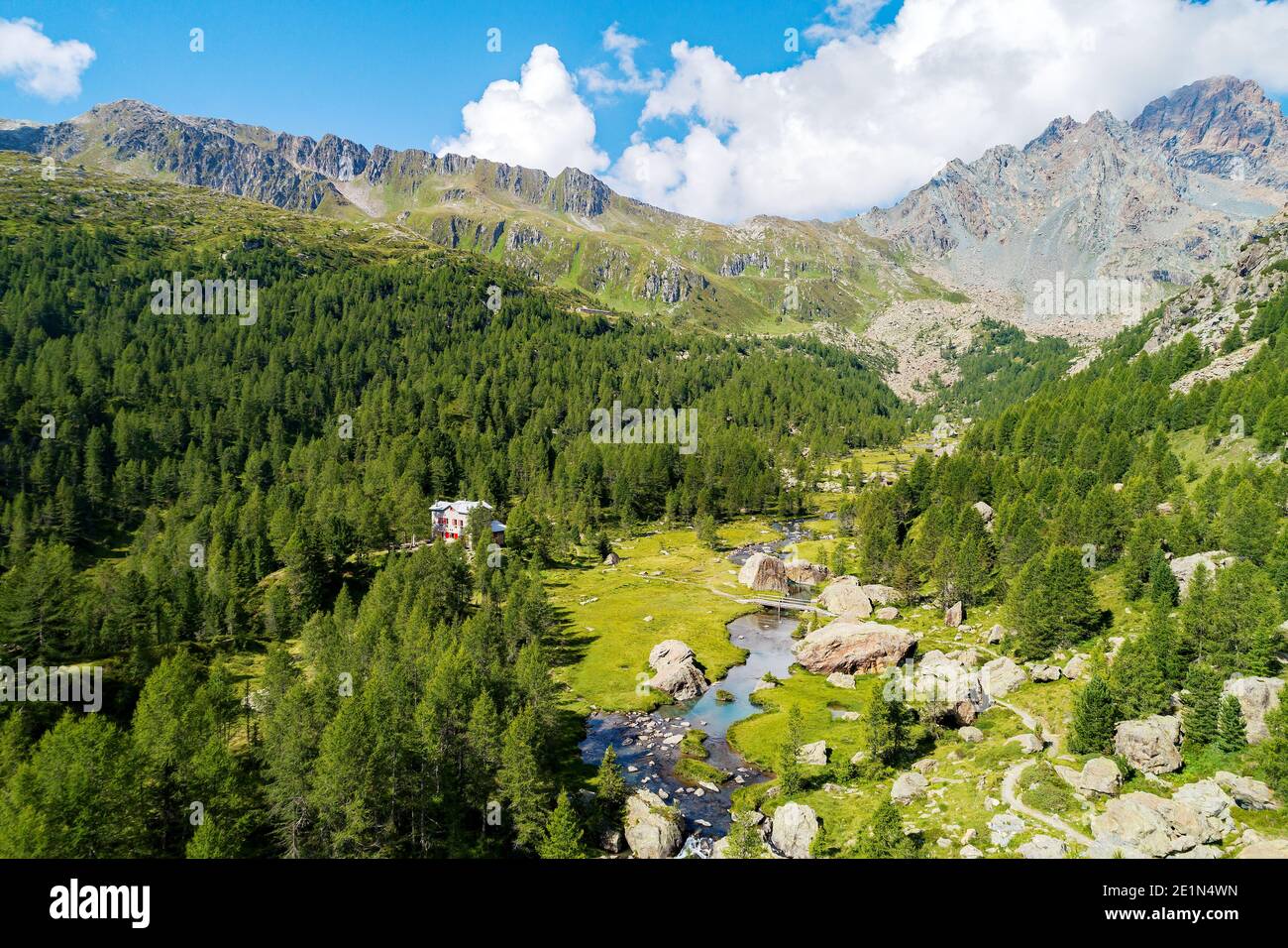 Valmalenco, Italia, Panoramica dal Rifugio Bosio mt. 2086 Foto Stock