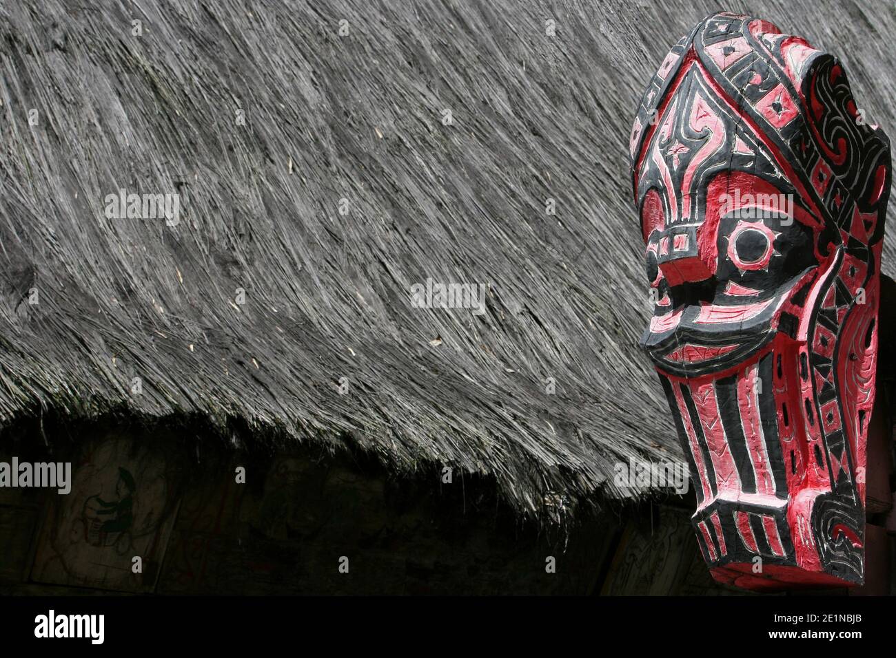 Maschera di Batak - isola di Samosir, Lago Toba, Sumatra Foto Stock