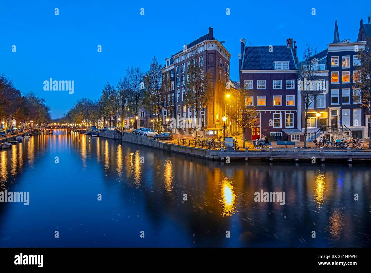 Bellissimo tramonto al Keizersgracht ad Amsterdam, Paesi Bassi Foto Stock