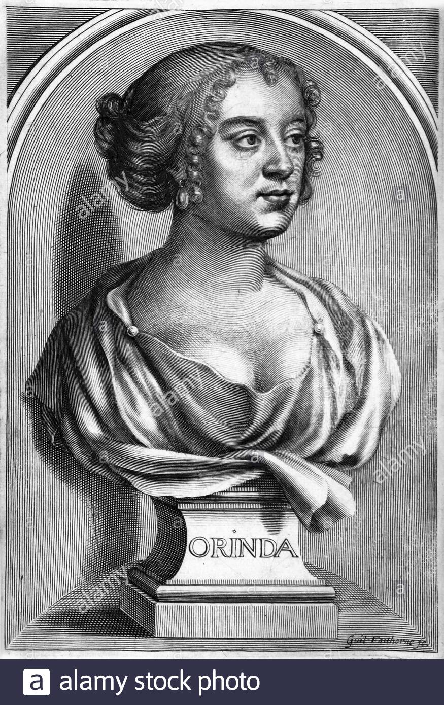 Katherine o Catherine Philips, 1631 – 1664, conosciuto anche come 'l'intra Orinda', è stato un poeta, traduttore e donna di lettere romalisti anglo-gallesi, illustrazione d'epoca del 1669 Foto Stock