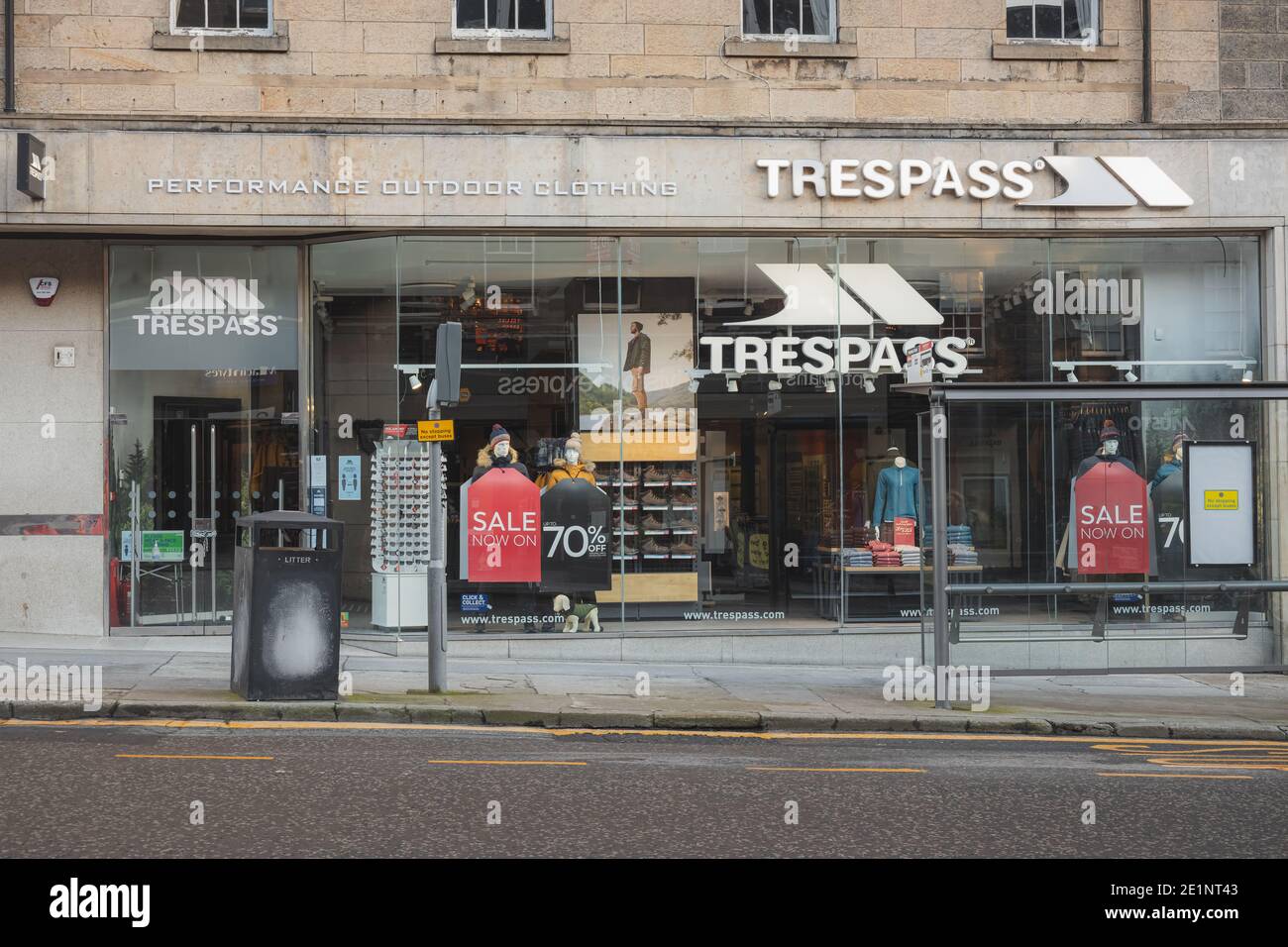 Edimburgo, Scozia - 8 gennaio 2021: Il punto vendita di Frederick Street a Edimburgo è chiuso durante il blocco Covid-19. Foto Stock