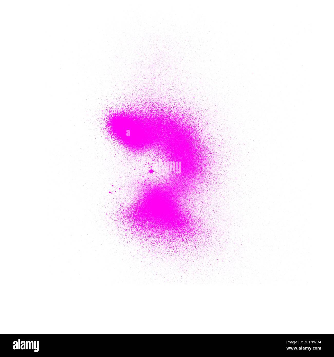 Pennello astratto rosa polvere splash isolato su sfondo bianco per disegno Foto Stock