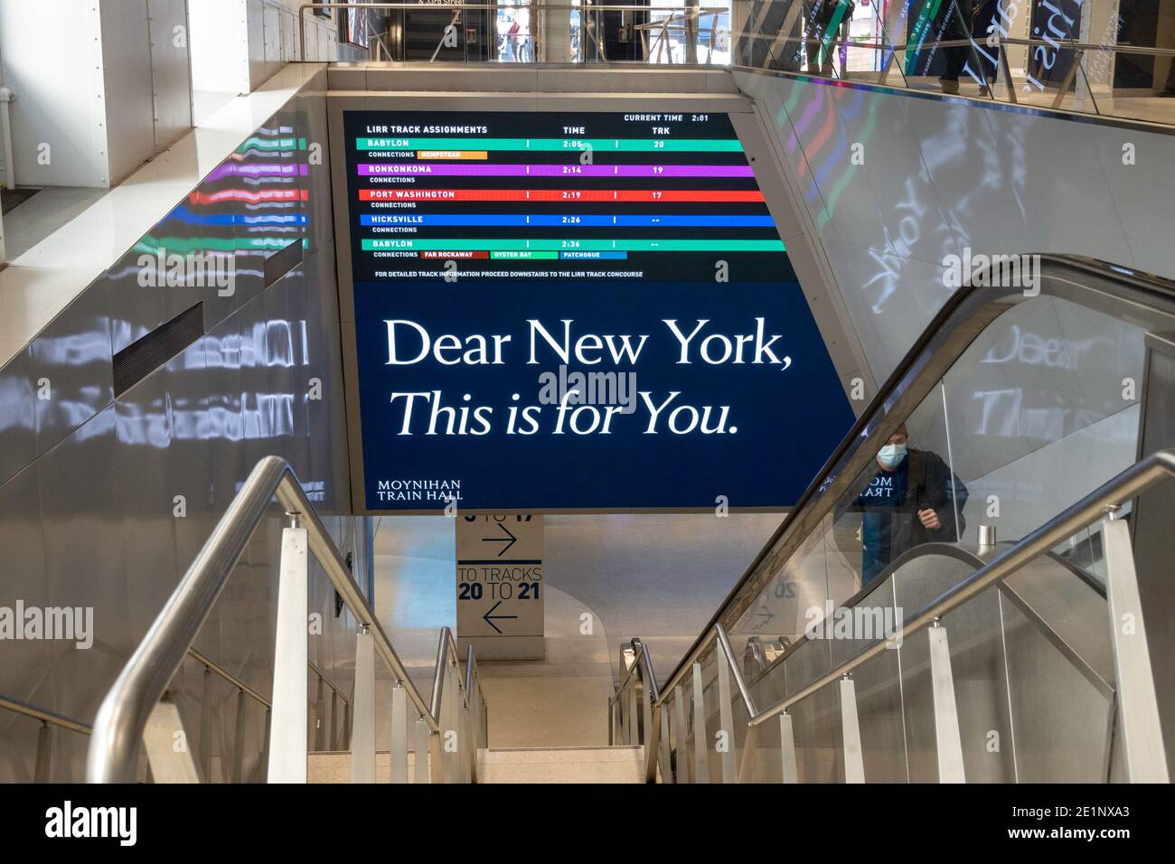 Il Moynihan Train Hall (MTH) si trova nello storico edificio dell'ufficio postale di James A. Farley, New York City, USA Foto Stock
