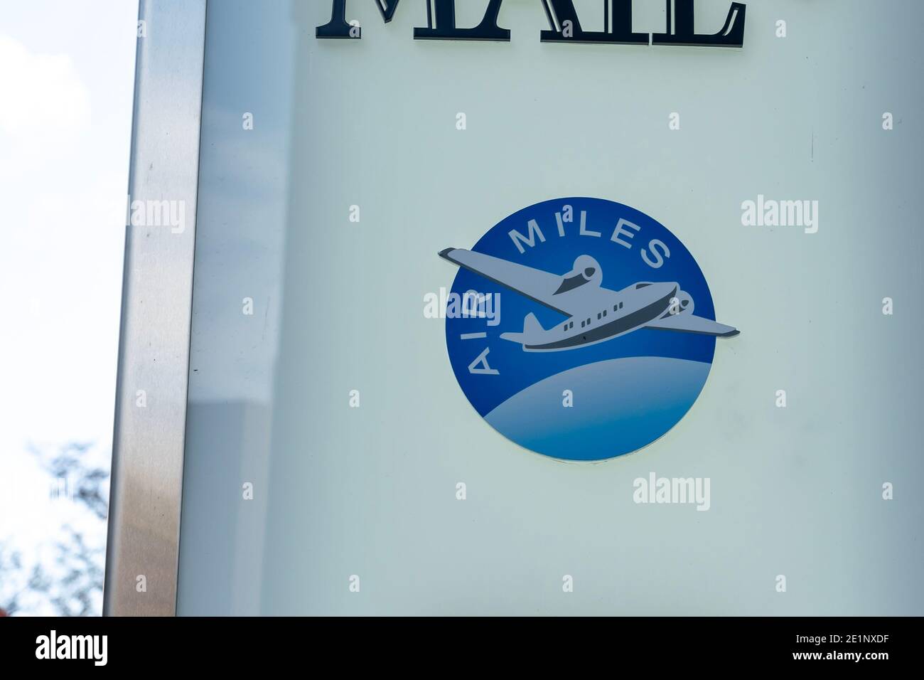 Il cartello della compagnia Air Miles Canada viene mostrato nella sede principale di Toronto, Canada Foto Stock