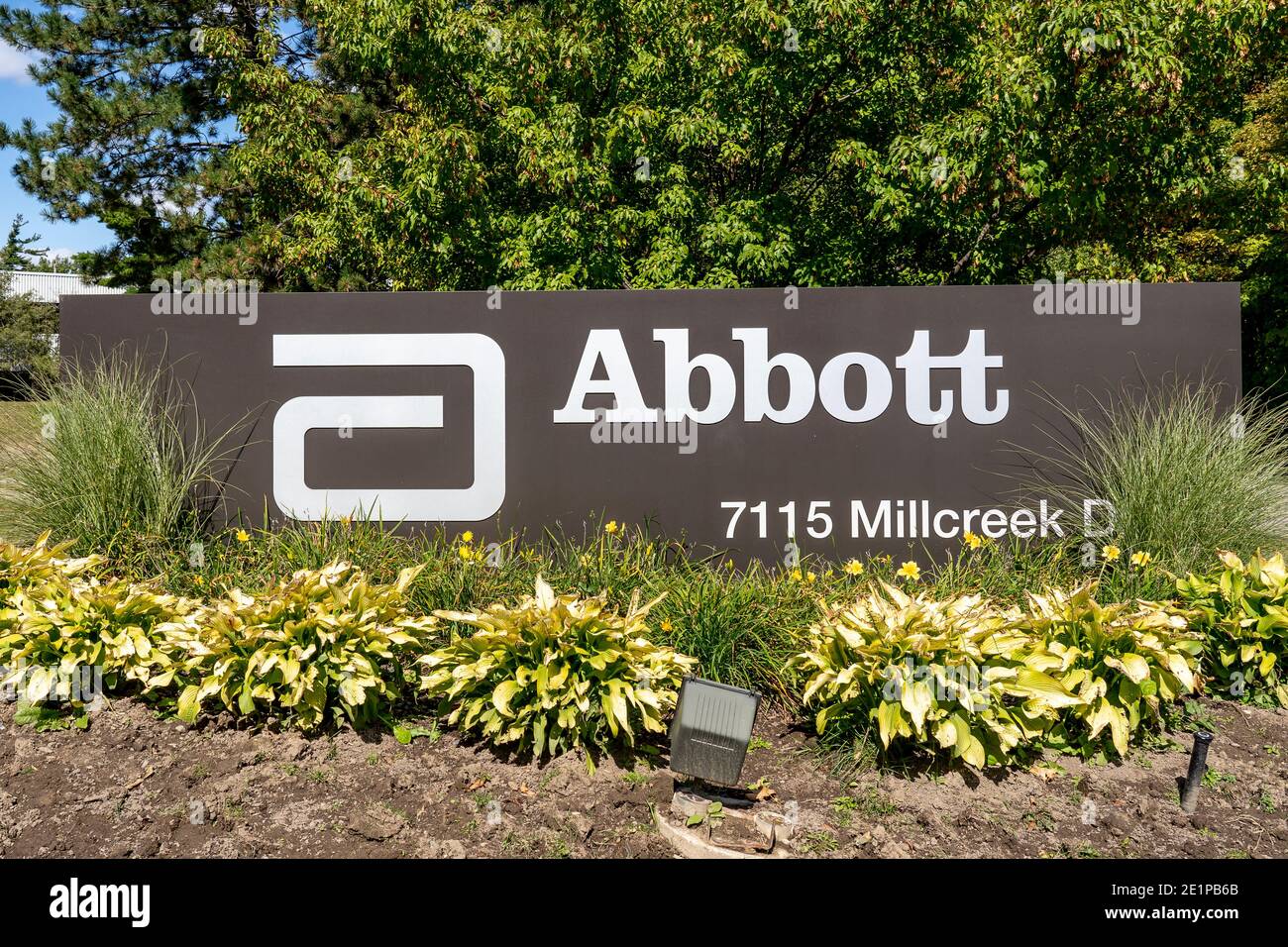 Mississauga, ON, Canada - 19 settembre 2020: Il cartello Abbott si trova a Mississauga, ON, Canada Foto Stock