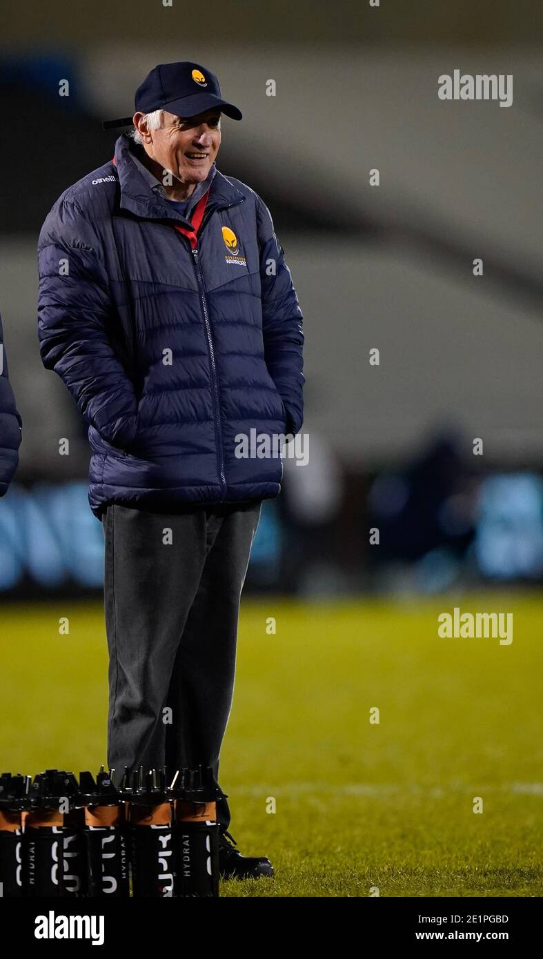 Worcester Warriors Direttore di Rugby Alan Solomons prima della partita Gallagher Premiership squali vendita -V- Worcester Warriors presso l'AJ Bell Stadium, G. Foto Stock