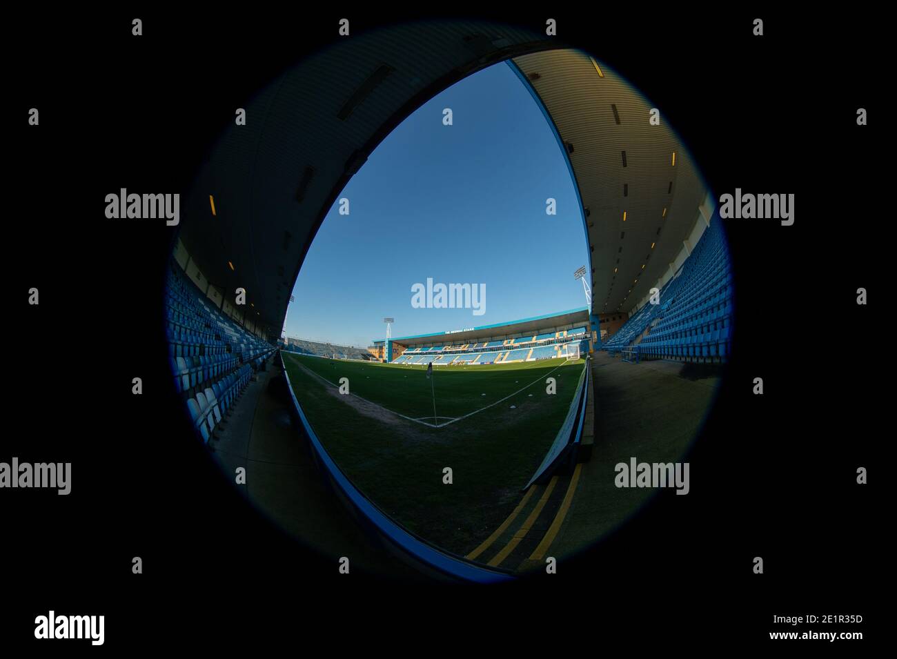 Gillingham, Regno Unito. 09 gennaio 2021. Una visione generale dello stadio prima della partita della Sky Bet League 1 al MEMS Priestfield Stadium, Gillingham Picture di Alan Stanford/Focus Images/Sipa USA 09/01/2021 Credit: Sipa USA/Alamy Live News Foto Stock