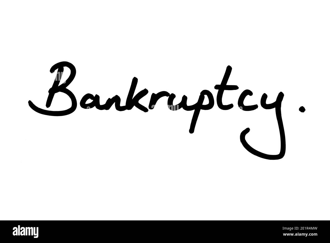 Fallimento scritto a mano su uno sfondo bianco. Foto Stock
