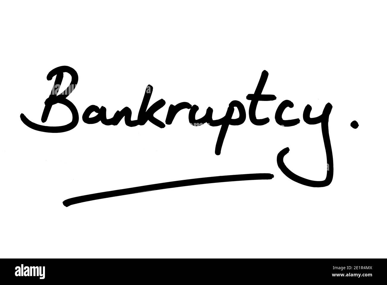 Fallimento scritto a mano su uno sfondo bianco. Foto Stock