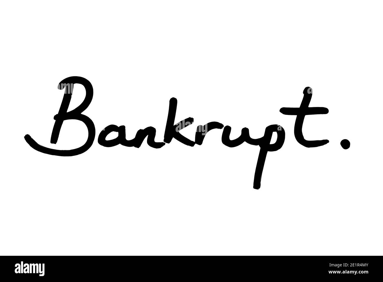 Fallimento scritto a mano su un fondo bianco. Foto Stock