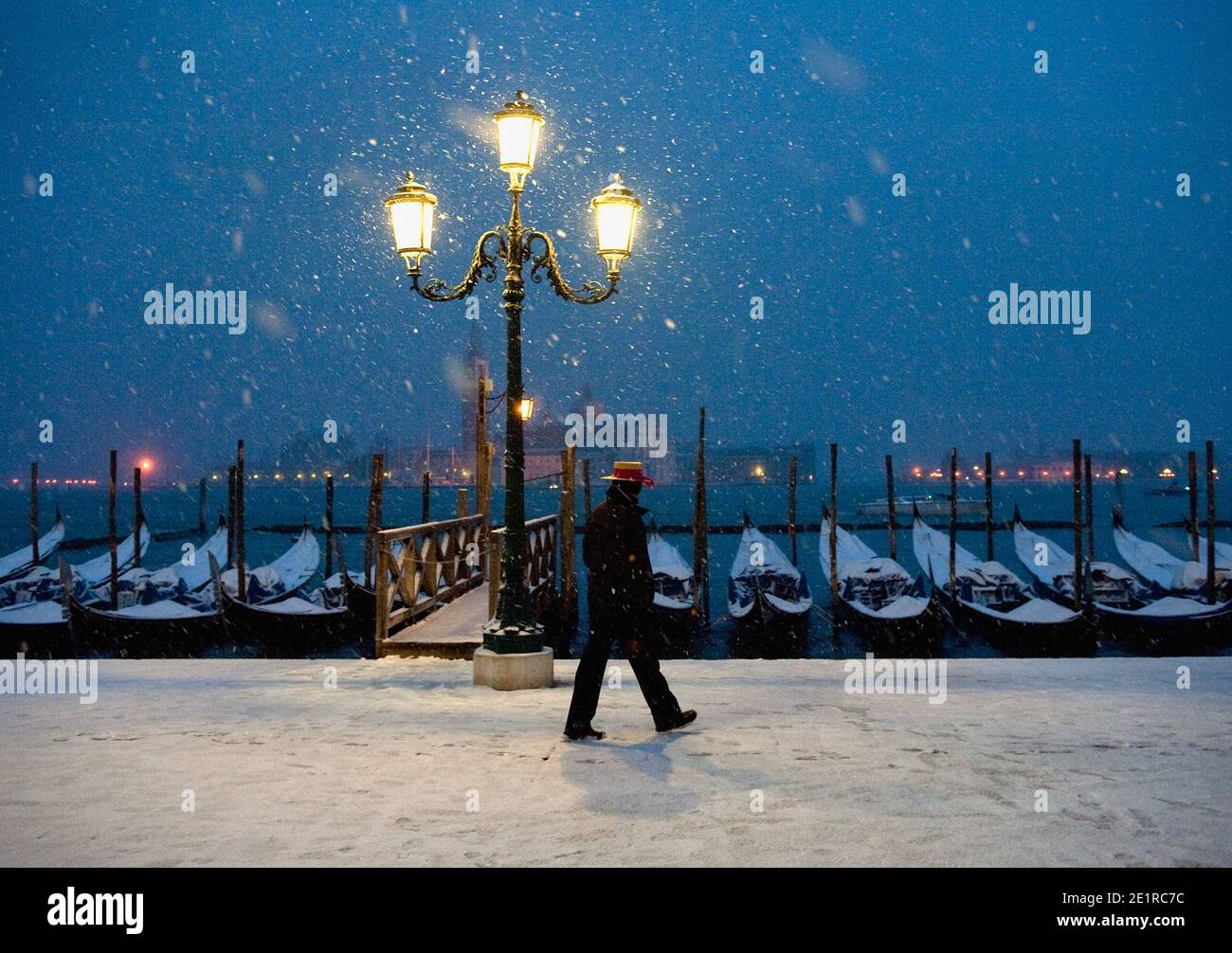 Venezia vestita di neve Foto Stock