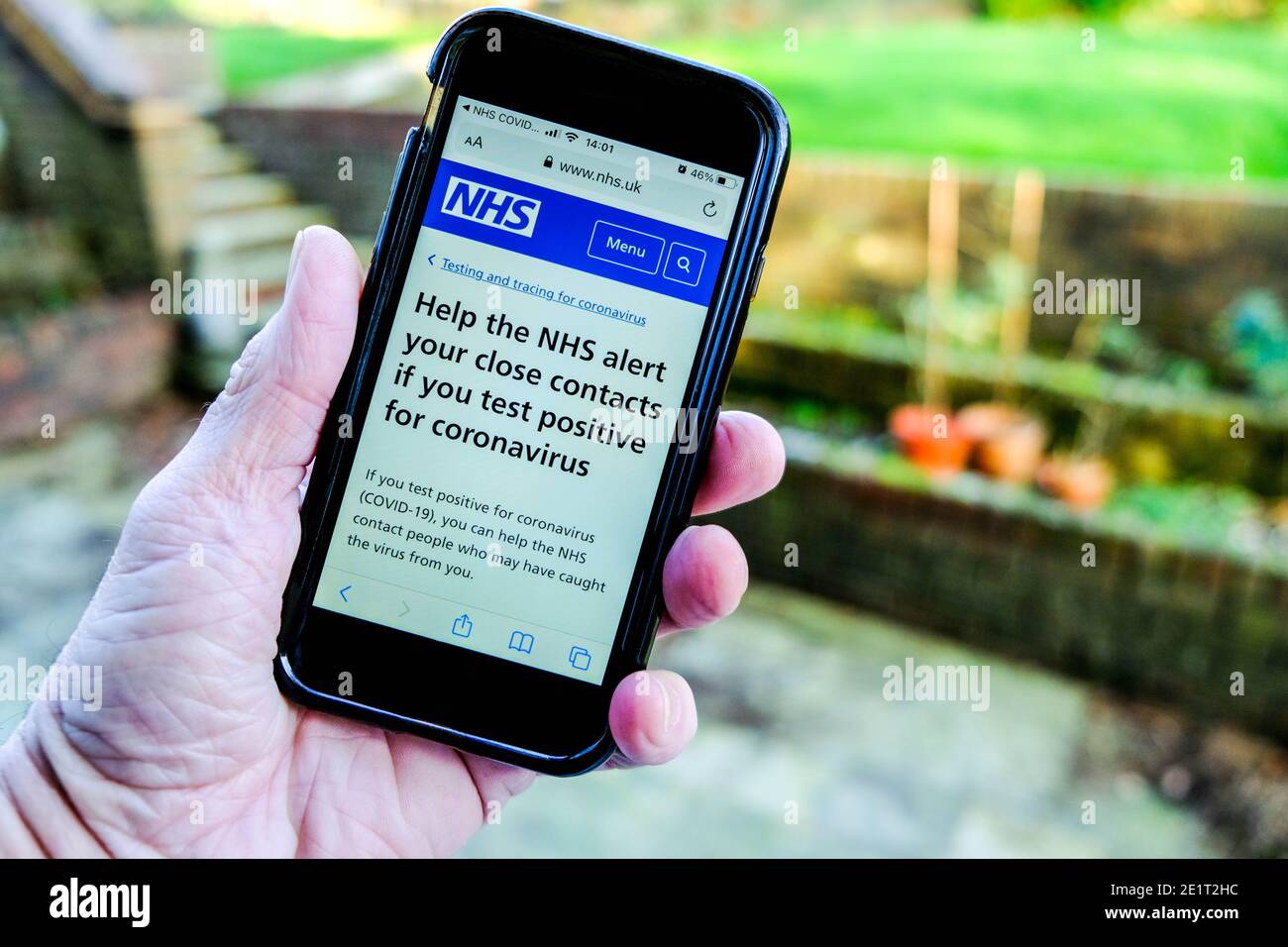 Londra UK, gennaio 09 2021, cellulare o dispositivo smartphone che mostra il parere del governo della sanità pubblica nel controllo di Coronavirus Covid-19 Pandemic Foto Stock