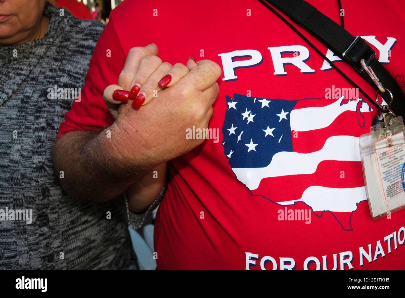 Stop the Steal rally, 6 gennaio 2021, LA City Hall, Los Angeles, California, Stati Uniti d'America Foto Stock