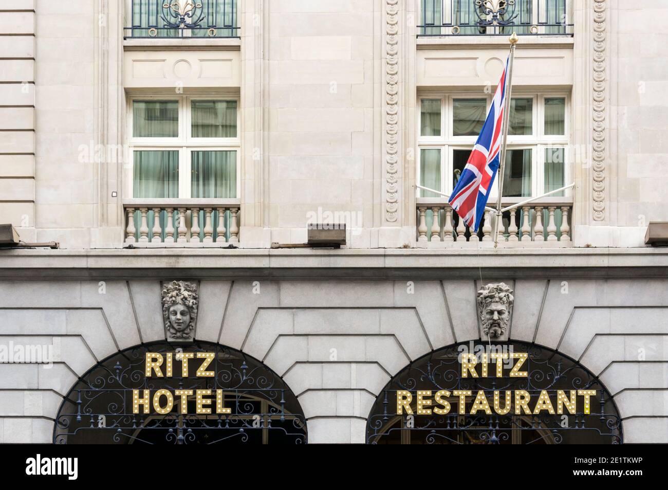 Ritz Hotel & Ritz Restaurant a Picadilly, Londra. Foto Stock