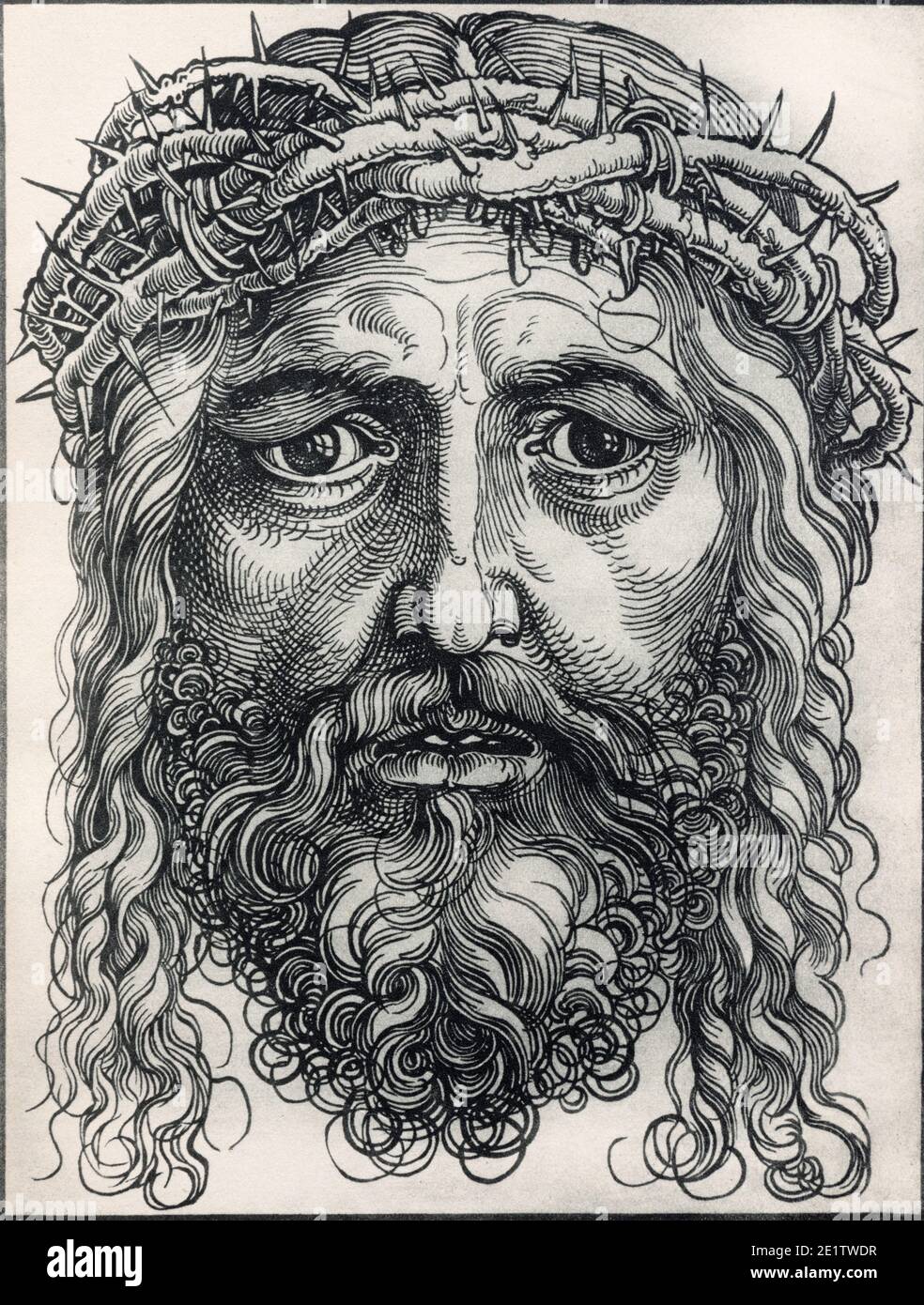 BERNOLAKOVO, SLOVACCHIA, 29 DICEMBRE 2016: Litografia della deposizione del corsone (Pietà) di Albert Dürer (1471 - 1528) stampata in Germania (1928). Foto Stock