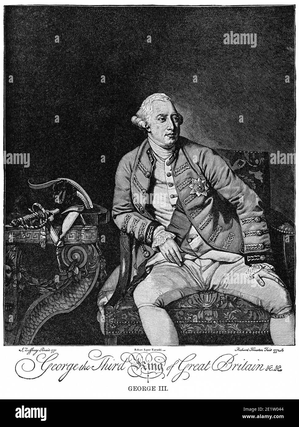 George III, Re di Gran Bretagna, Illustrazione, Storia del mondo di Ridpath, Volume III, di John Clark Ridpath, LL. D., Merrill & Baker Publishers, New York, 1897 Foto Stock