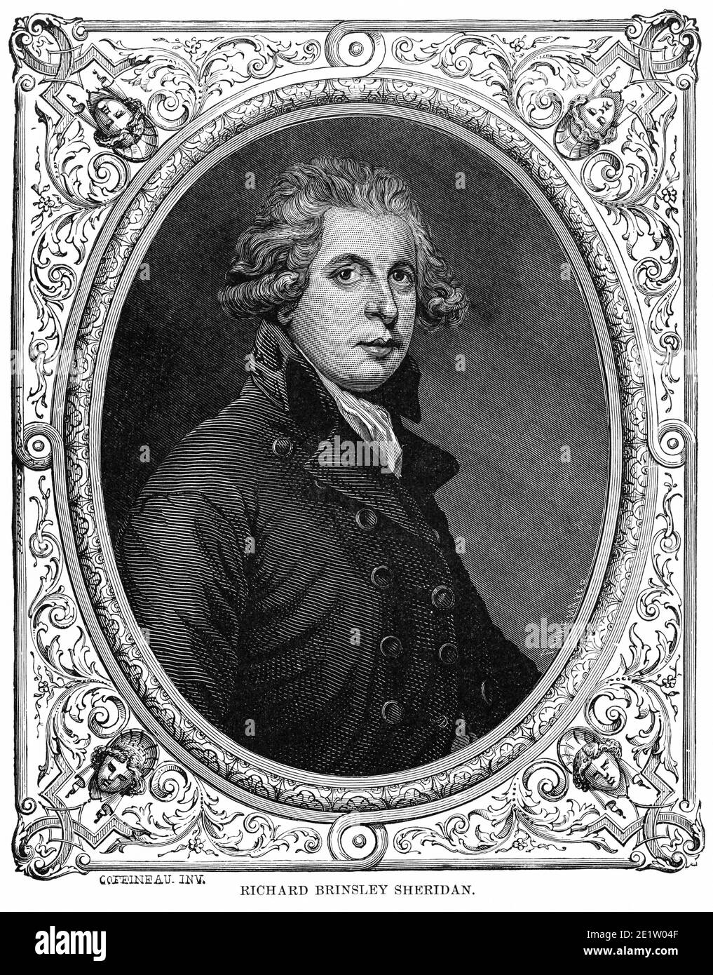 Richard Brinsley Sheridan, Illustrazione, Storia del mondo di Ridpath, Volume III, di John Clark Ridpath, LL. D., Merrill & Baker Publishers, New York, 1897 Foto Stock