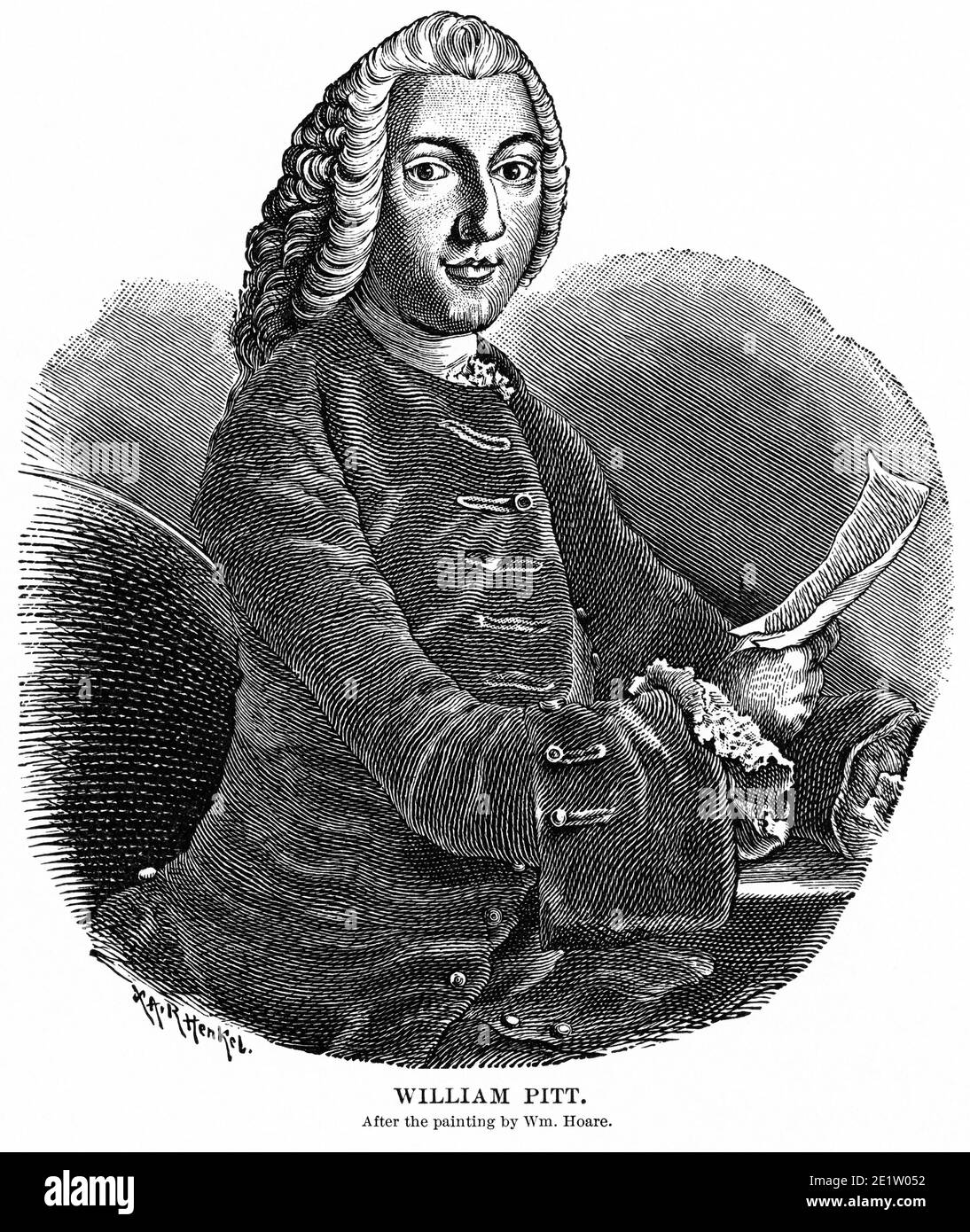 William Pitt, dopo il dipinto di Wm. Hoare, Illustrazione, Storia del mondo di Ridpath, Volume III, di John Clark Ridpath, LL. D., Merrill & Baker Publishers, New York, 1897 Foto Stock