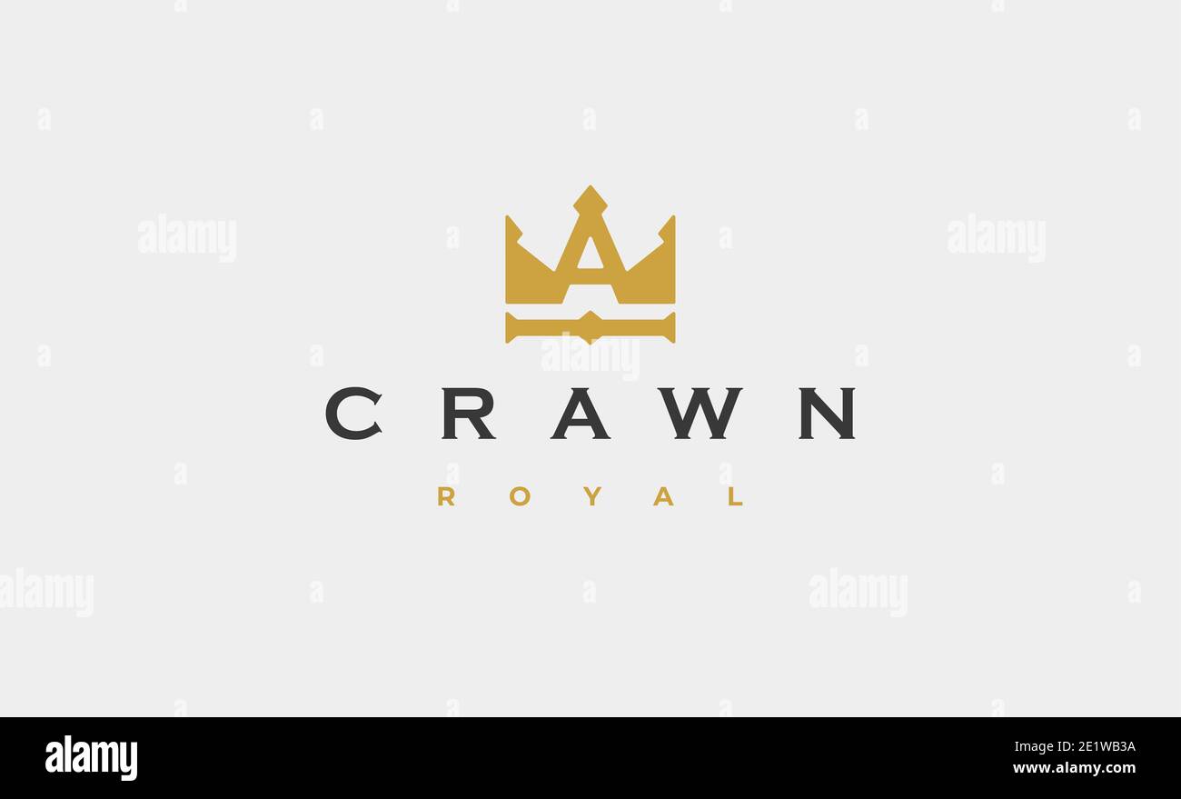 Lettera un re regale logo disegno Vector illustrazione Foto Stock