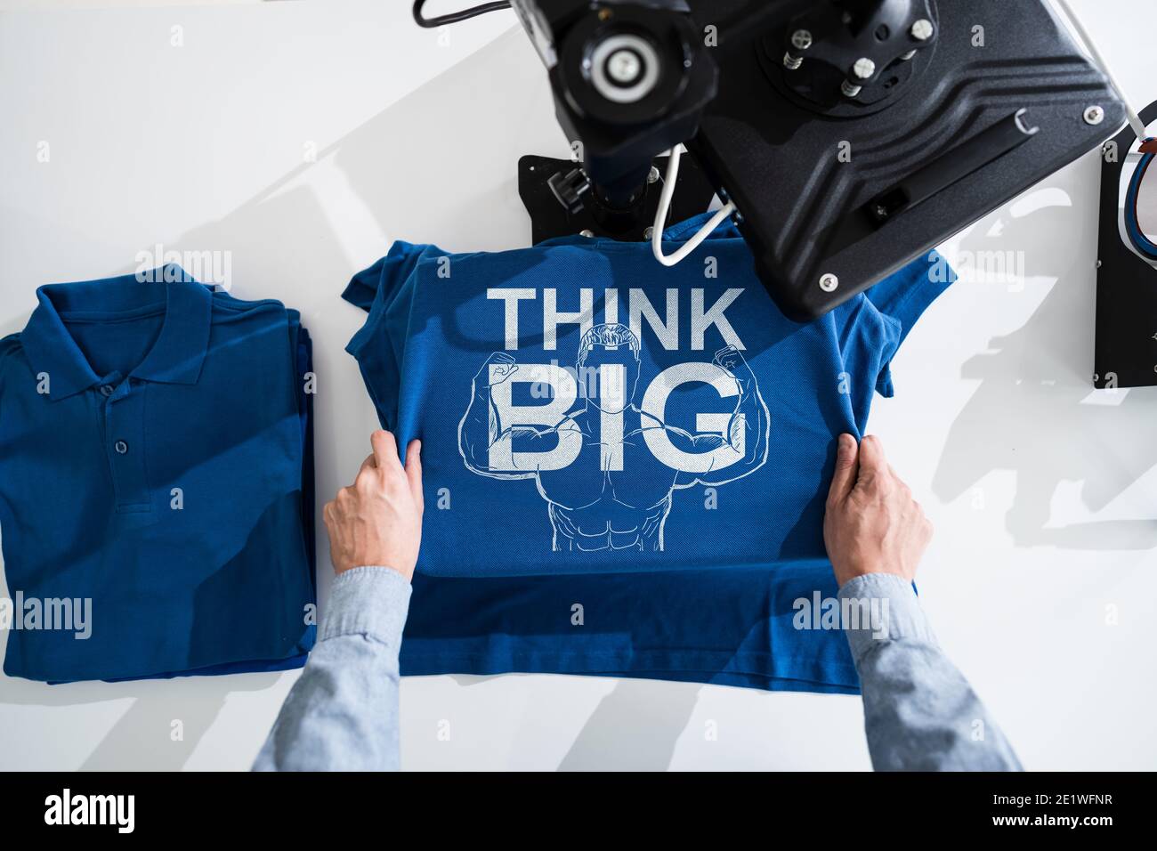 Stampa di magliette con trasferimento termico. Merchandising TShirt Foto Stock