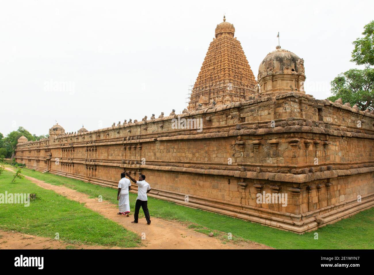 Thanjavur, India - 18 agosto 2019: Il Tempio di Briadisvara Foto Stock