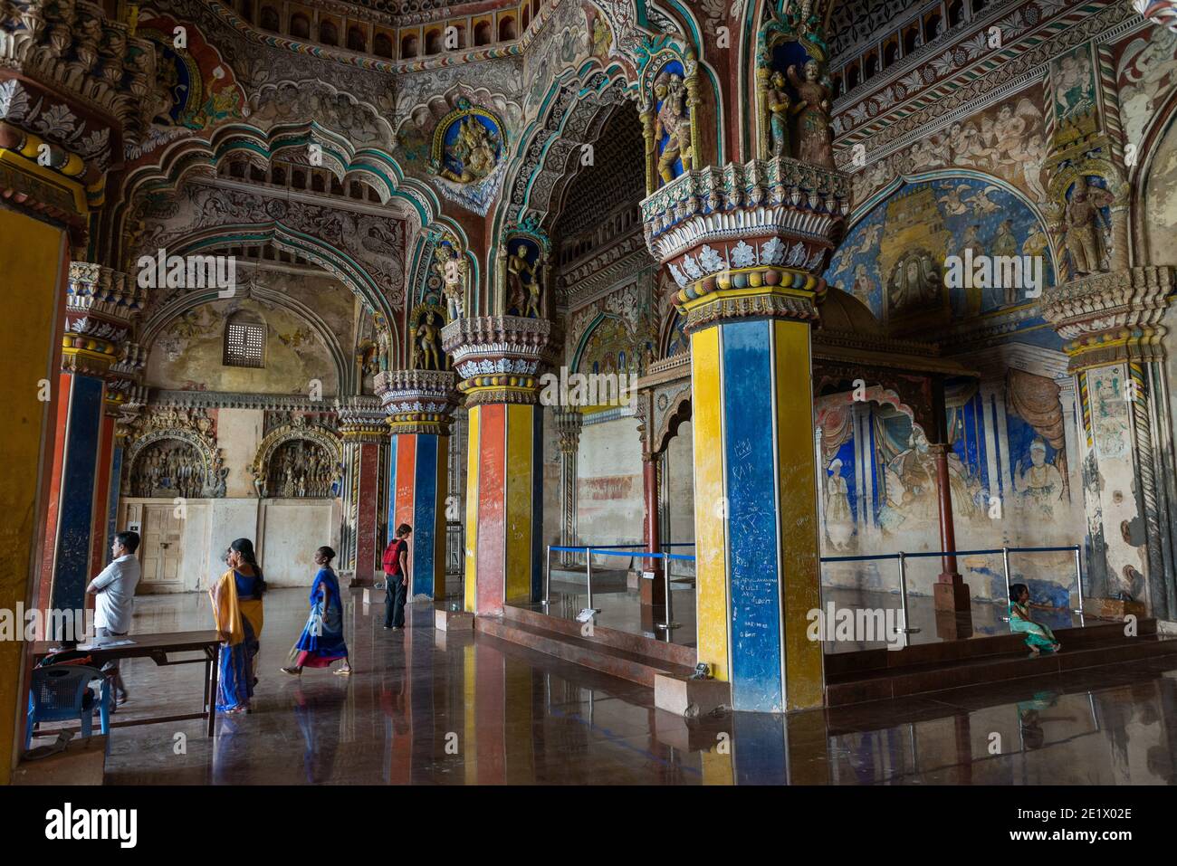 Thanjavur, India - 18 agosto 2019: La Sala Durbar nel Palazzo di Maratha Foto Stock
