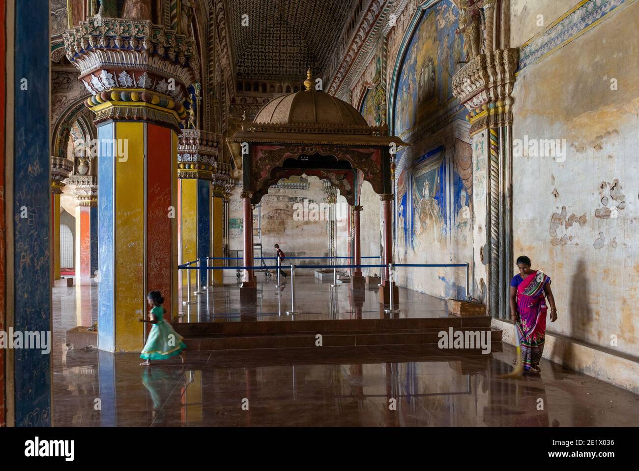 Thanjavur, India - 18 agosto 2019: La Sala Durbar nel Palazzo di Maratha Foto Stock