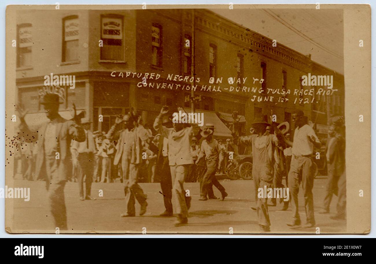 Fotografia delle vittime delle rivolte di Tulsa - 1 GIUGNO 1921. Foto Stock