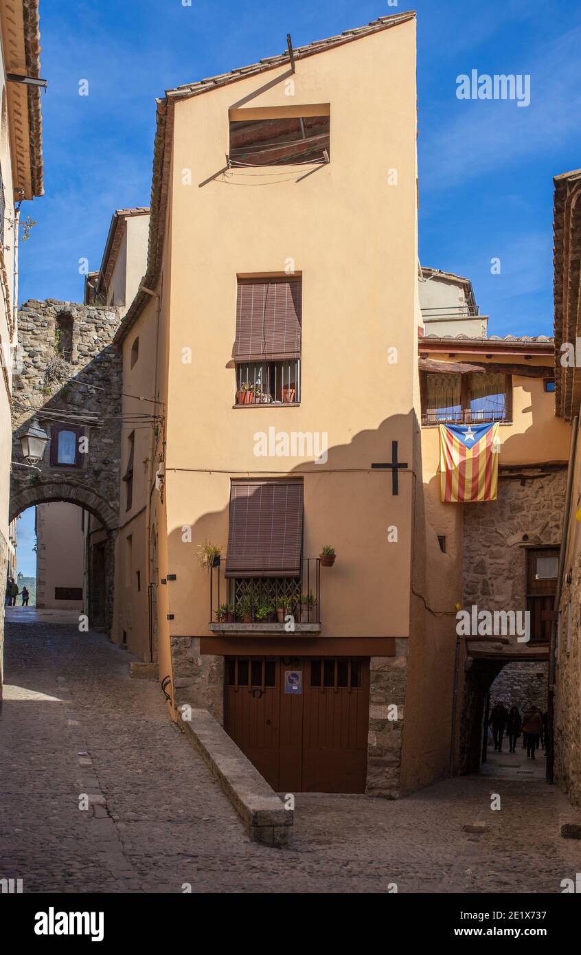 Borgo medievale di Besalu. Garottxa, Girona, Catalogna, Spagna Foto Stock