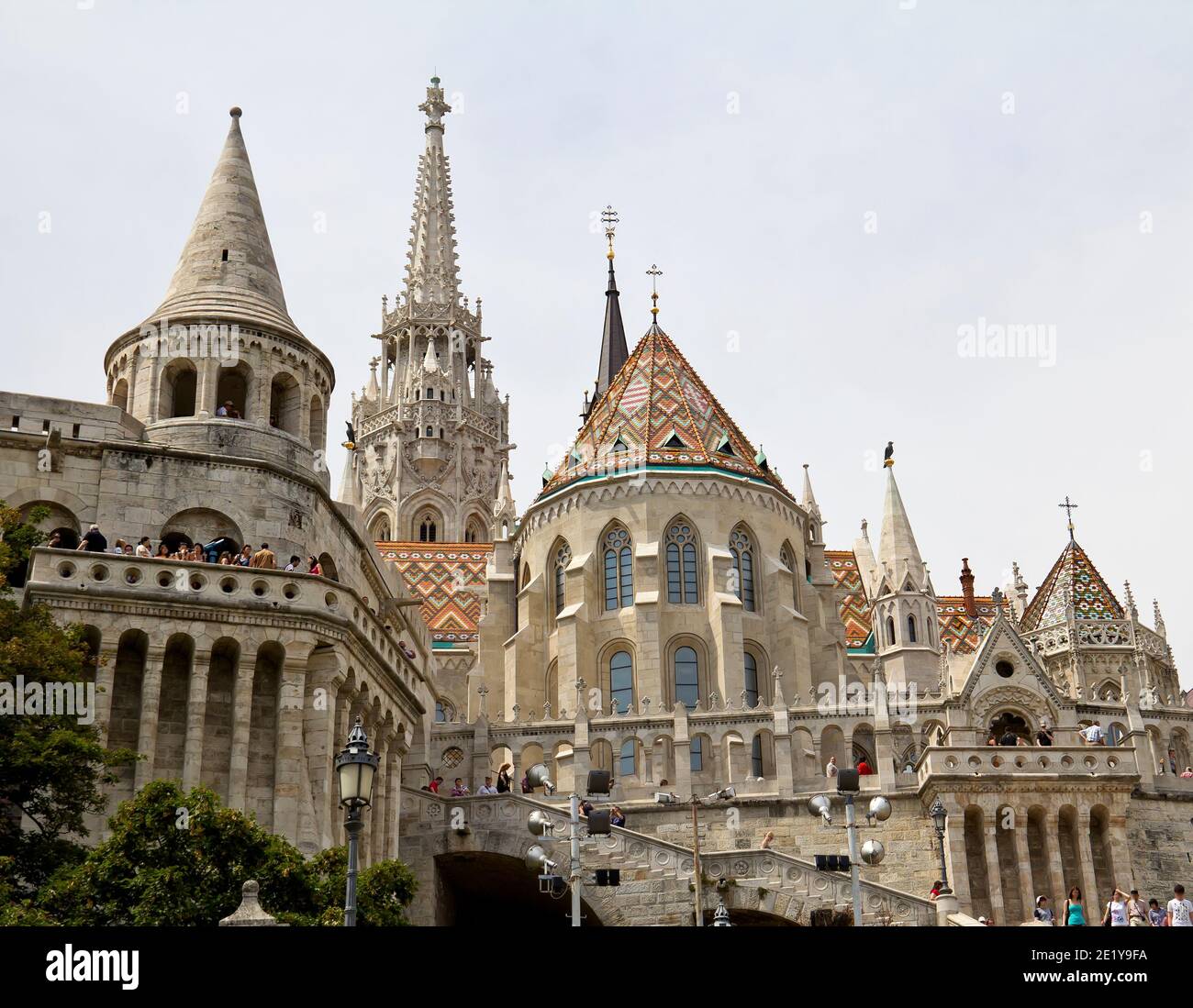 Dettaglio del Bastione del Pescatore a Budapest Foto Stock