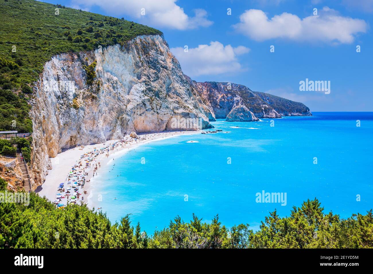Lefkada, Grecia. Spiaggia di Porto Katsiki, isole IONIE. Foto Stock