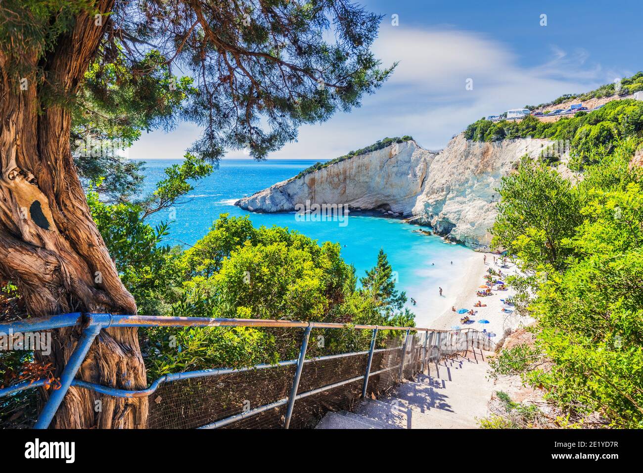 Lefkada, Grecia. Spiaggia di Porto Katsiki, isole IONIE. Foto Stock