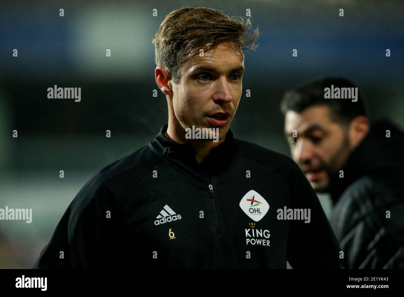 LEUVEN, BELGIO - GENNAIO 10: L-R: David Hubert di OH Leuven durante la Pro League match tra OH Leuven e RSC Anderlecht allo stadio Eneco di Janu Foto Stock