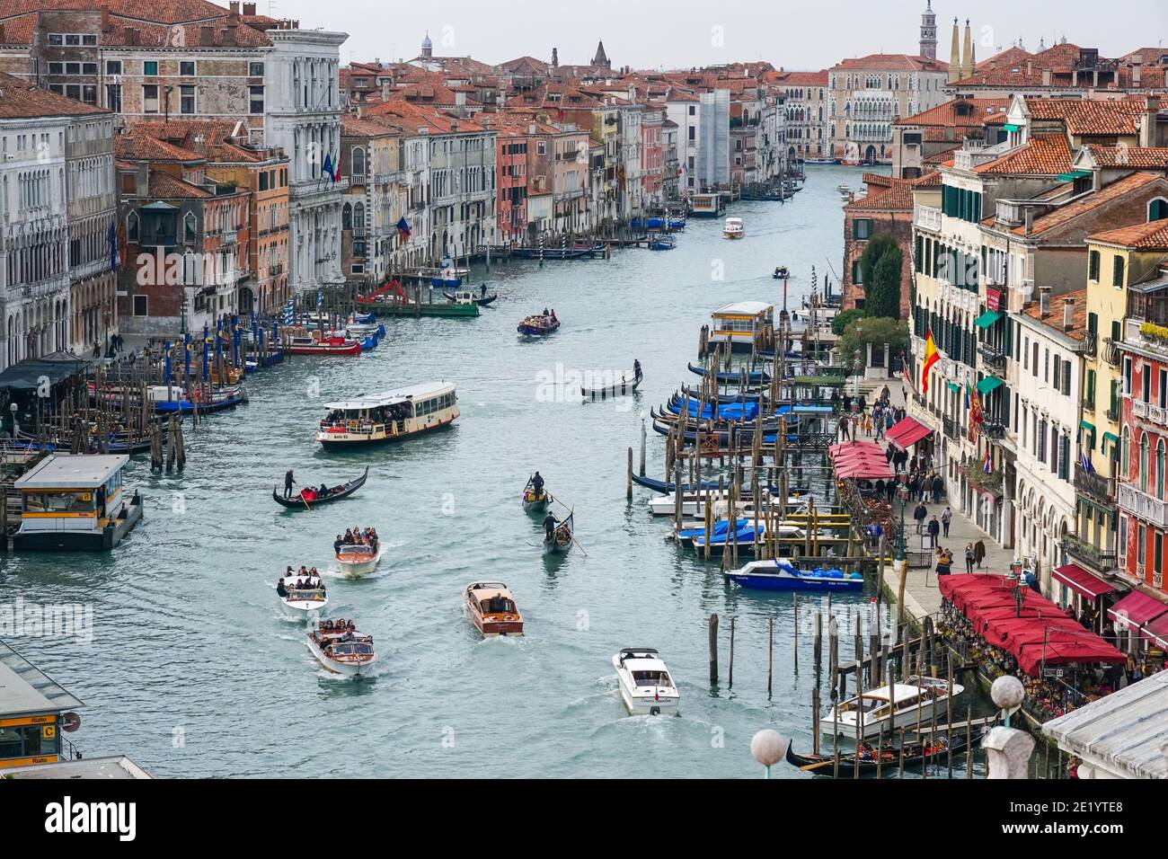 Vista panoramica sul Canal Grande di Venezia Foto Stock