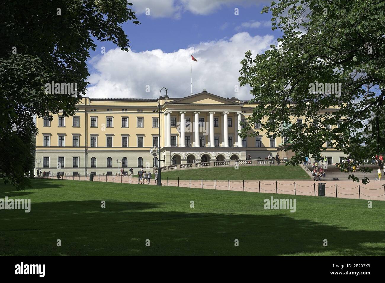 Oslo, Norvegia, Norvegia; Slottet, Det Kongelige Slott; Palazzo reale; Königliches Schloss Oslo; Pałac Królewski w Oslo, zamek, rezydencja Foto Stock