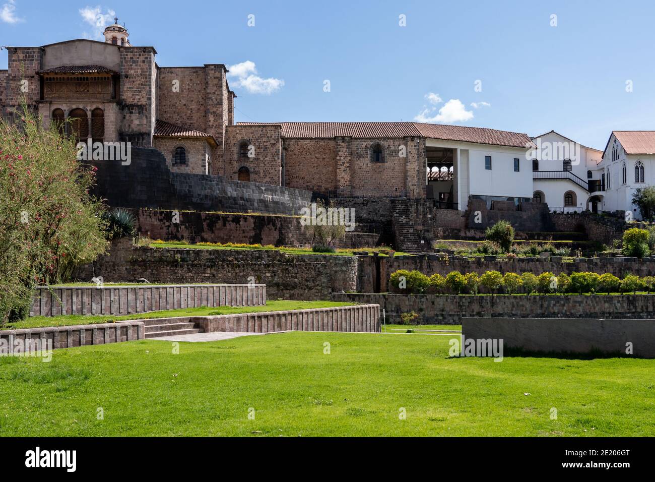 Tempio del Sole (Qorikancha) situato a Cusco nel Ande peruviane Foto Stock