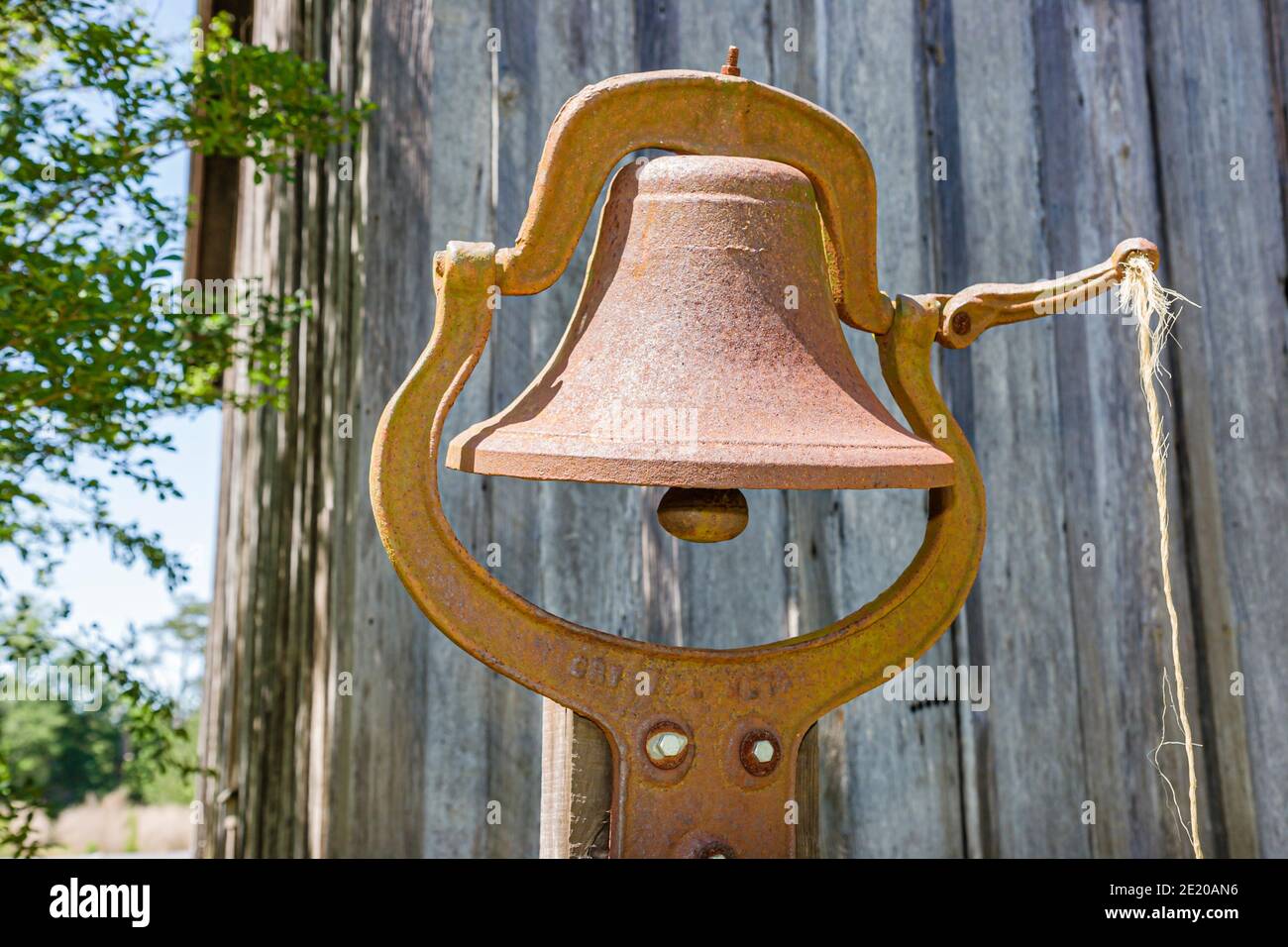 Alabama Claiborne James Dellet Plantation casa, costruito 1834 1838 campana antica, Foto Stock